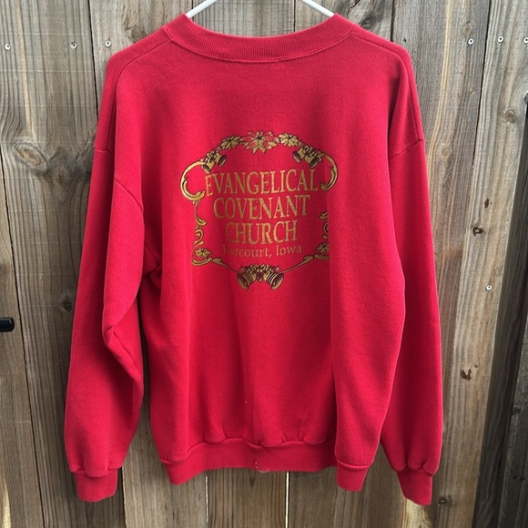 Vintage Christmas Red Celebrate Jesus Men's crewneck sweatshirt Size Large - Picture 5 of 6